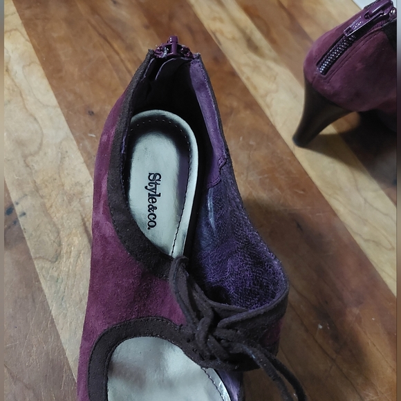 Style & Co Purple Vintage heels - Picture 7 of 7